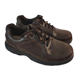 ROCKPORT Brown Leather Ridgefield Eureka Lace-Up Casual Shoes Men's Sz 11.5